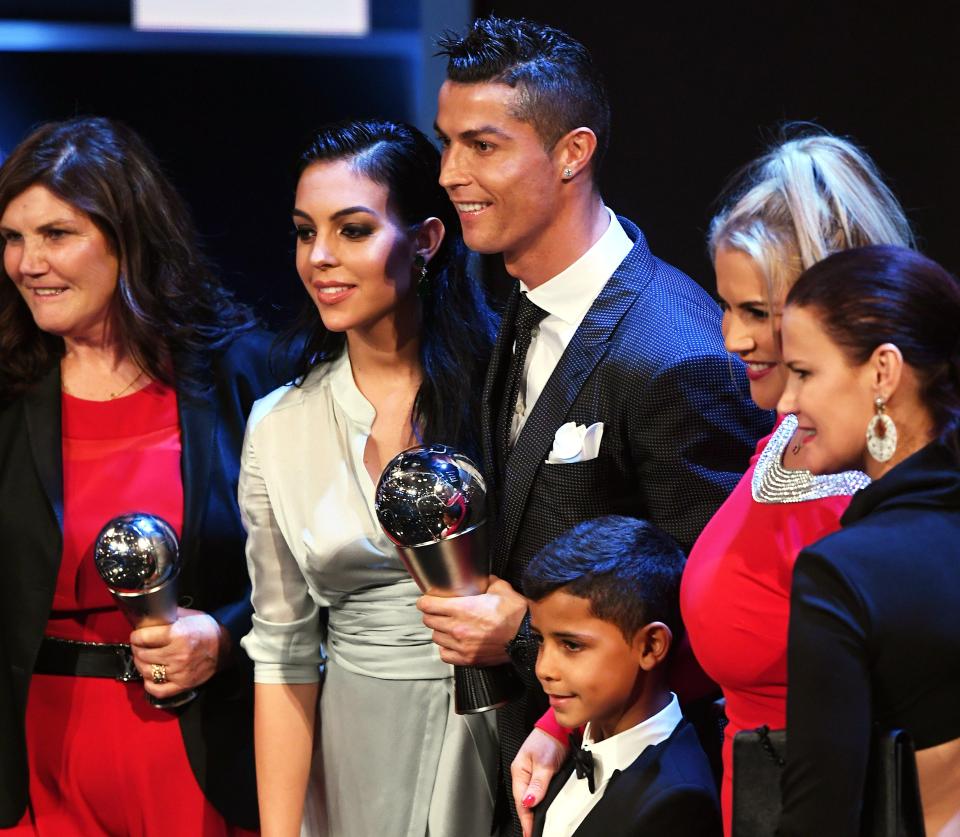  Cristiano Ronaldo, his son Cristiano Ronaldo Jr. and Georgina Rodriguez as he is awarded FIFA Men's Player Award