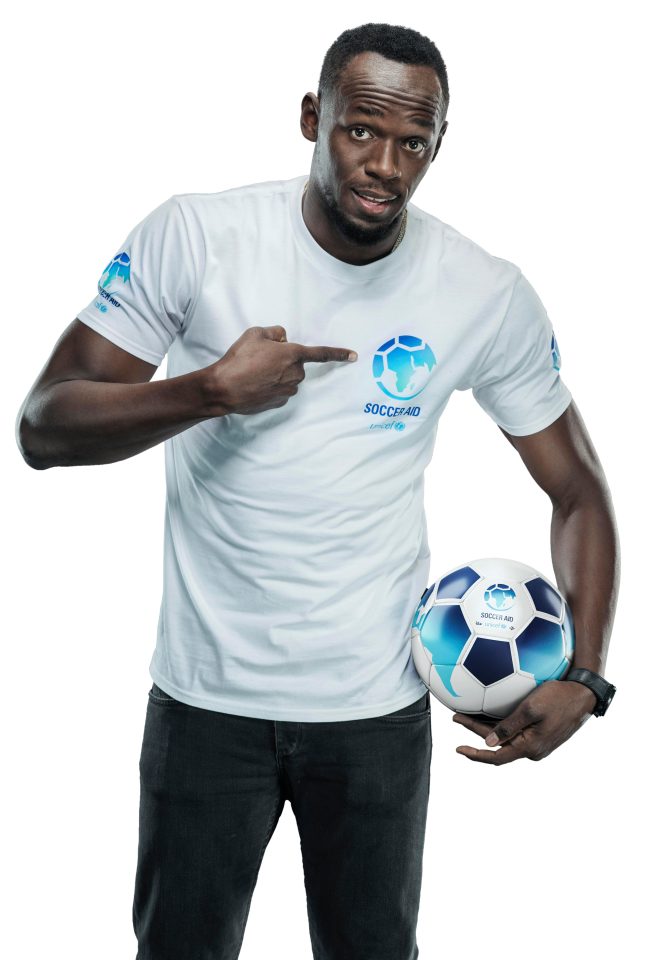  It's me you want...Usain aims to show off his skills at the Soccer Aid 2018 tournament at Old Trafford