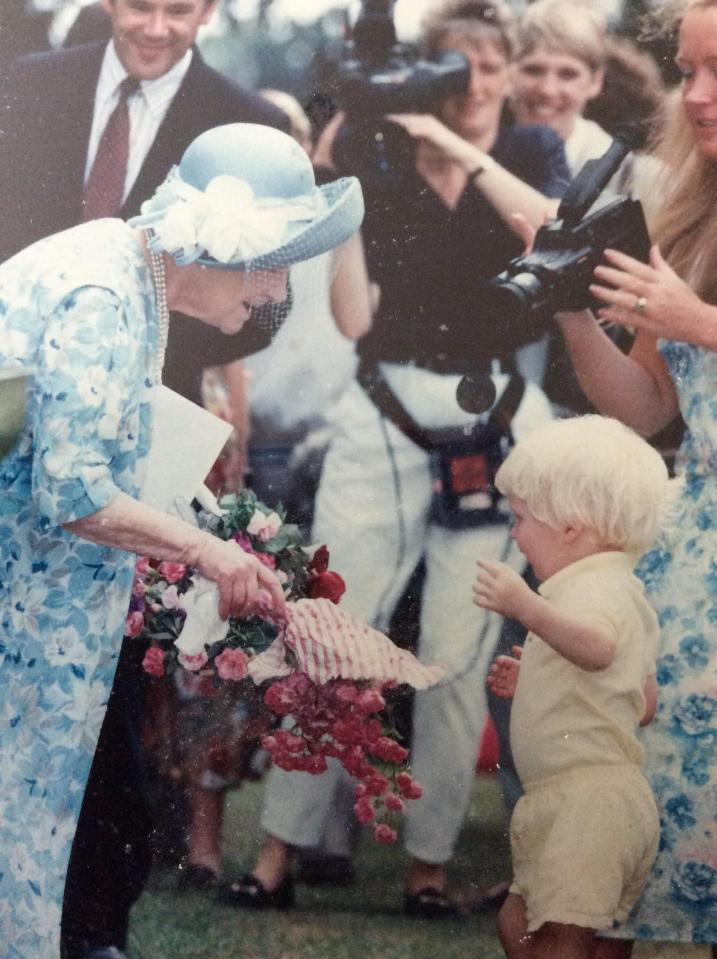  She was presented with flowers which had previously been used to play cricket with in 1991