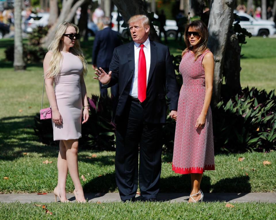  Donald Trump with his wife Melania and daughter Tiffany, who his then-fiancee was pregnant with at the time of the alleged affair