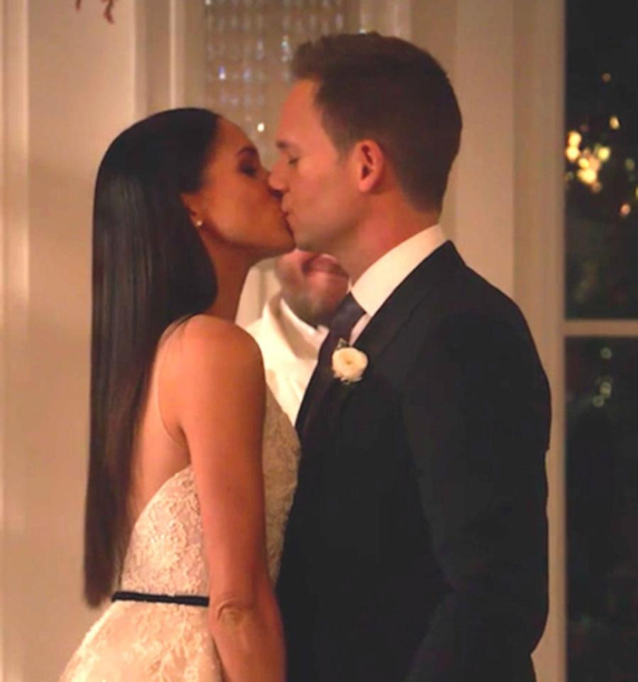 Patrick J Adams kisses Meghan Markle in wedding scene of Suits 