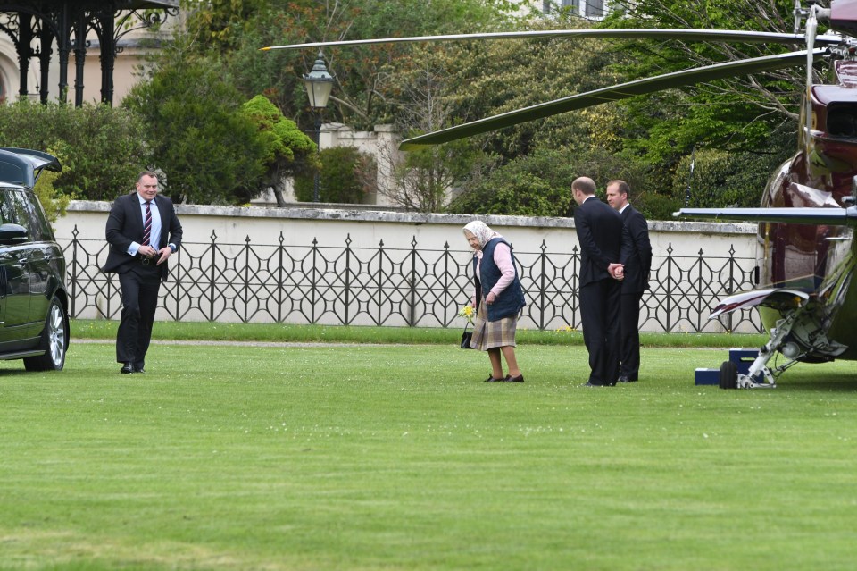 She was later accompanied by her son Prince Charles, who drove to Kensington Palace