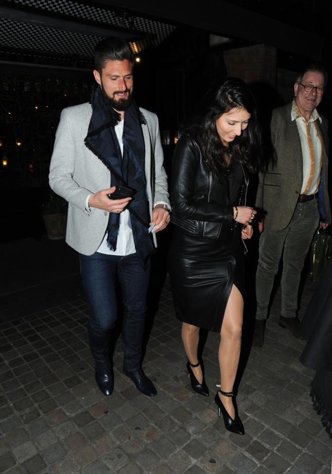 Olivier Giroud and wife Jennifer enjoyed a night out at the Chiltern Firehouse