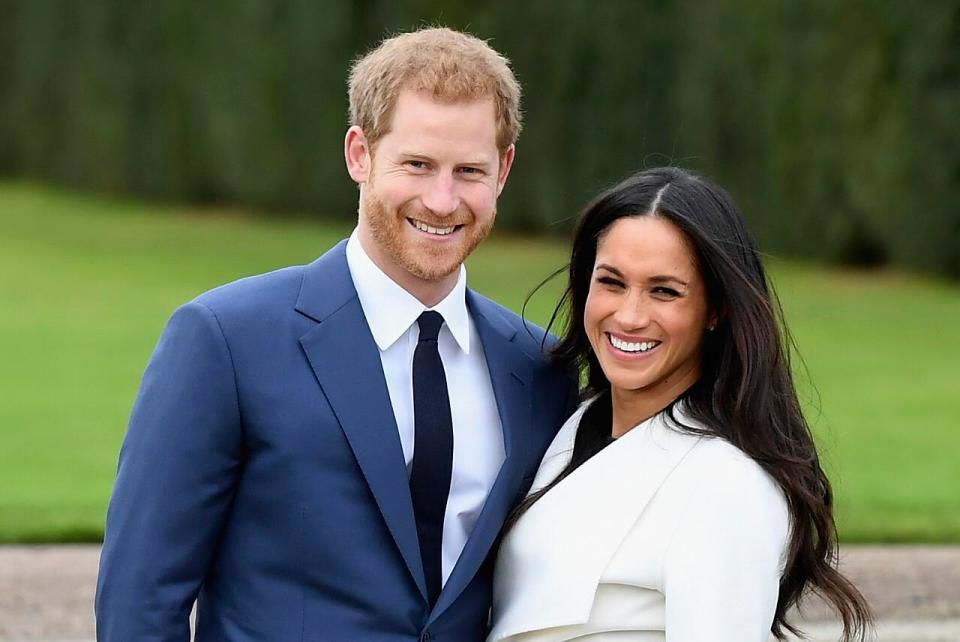  The couple pose for pictures after announcing their engagement in November