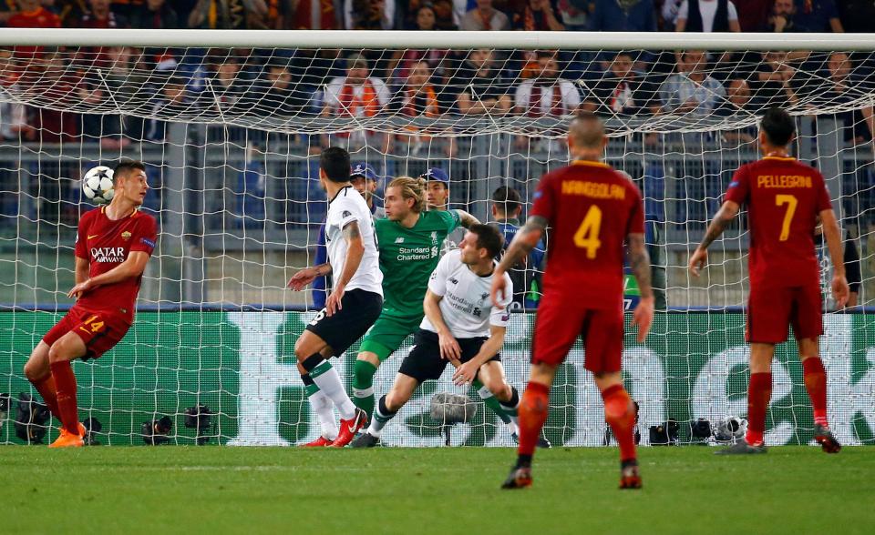  Milner reacts as the ball hits him in the face and rolls into the net to make the score 1-1 on the night