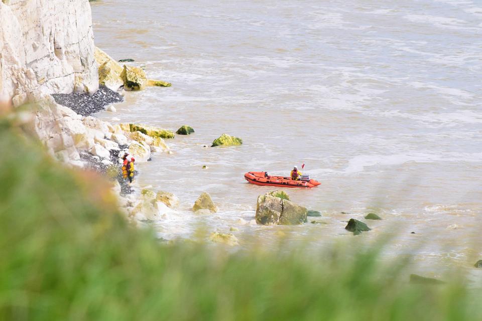  Rescuers at Beachy head yesterday