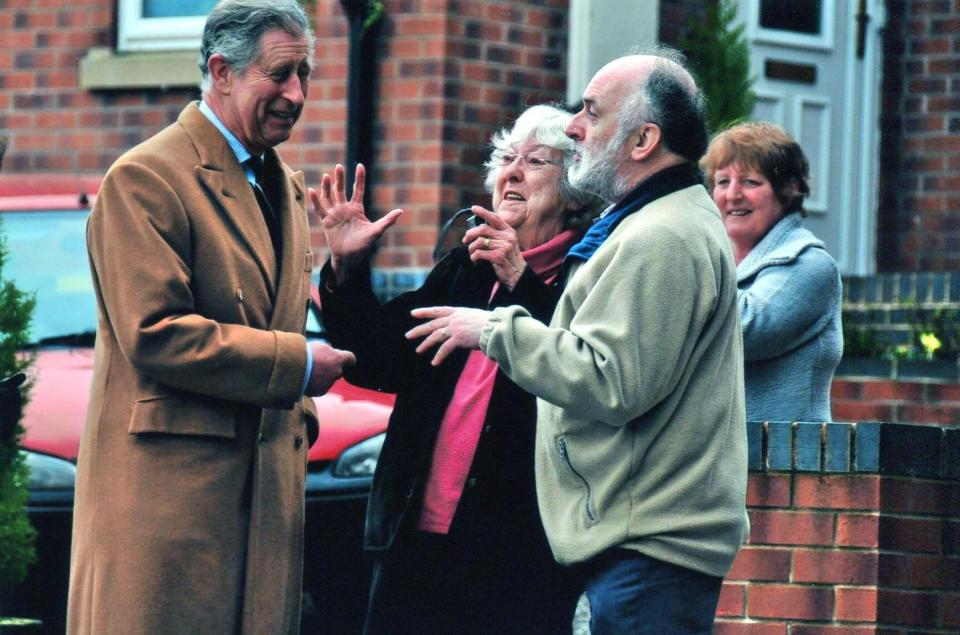  Sarah Brown said: 'This picture is of my mother and stepfather, Pauline and David Roberts, explaining to the Prince of Wales why their village of Froncysyllte is a great place to live'