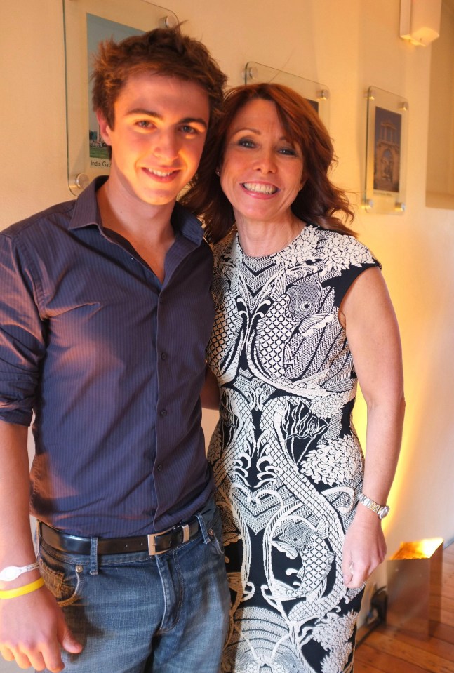 An O-Kay mum, with her son Alex who is also pals with airline pilot Jonny Knowlson, 30, who has accompanied Kay to several showbiz parties