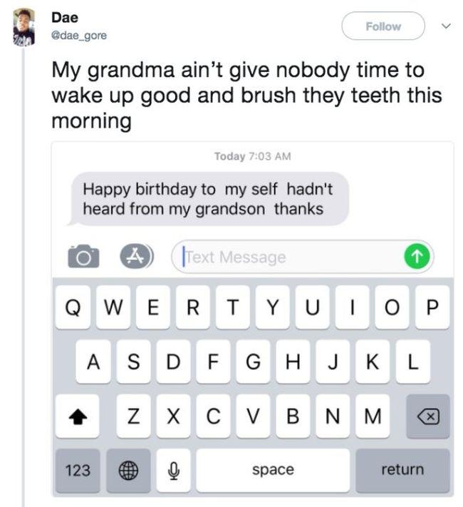 This grandma was clearly hoping for a bigger birthday response