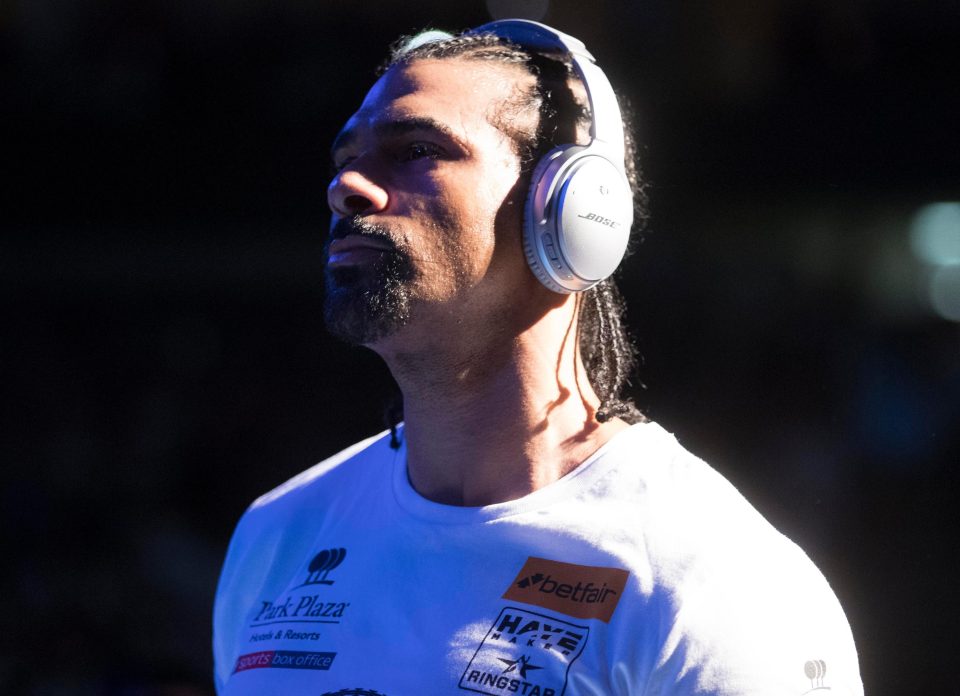  David Haye wore headphones during Tony Bellew's walk-on