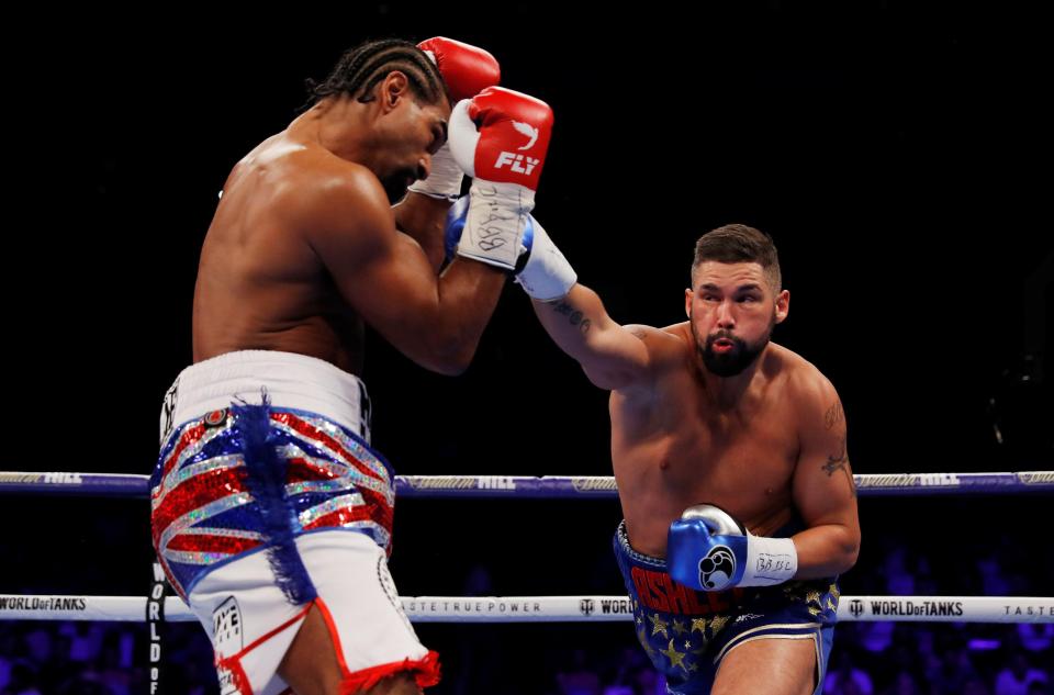  Tony Bellew throws a right hand during the heavyweight clash on Saturday night