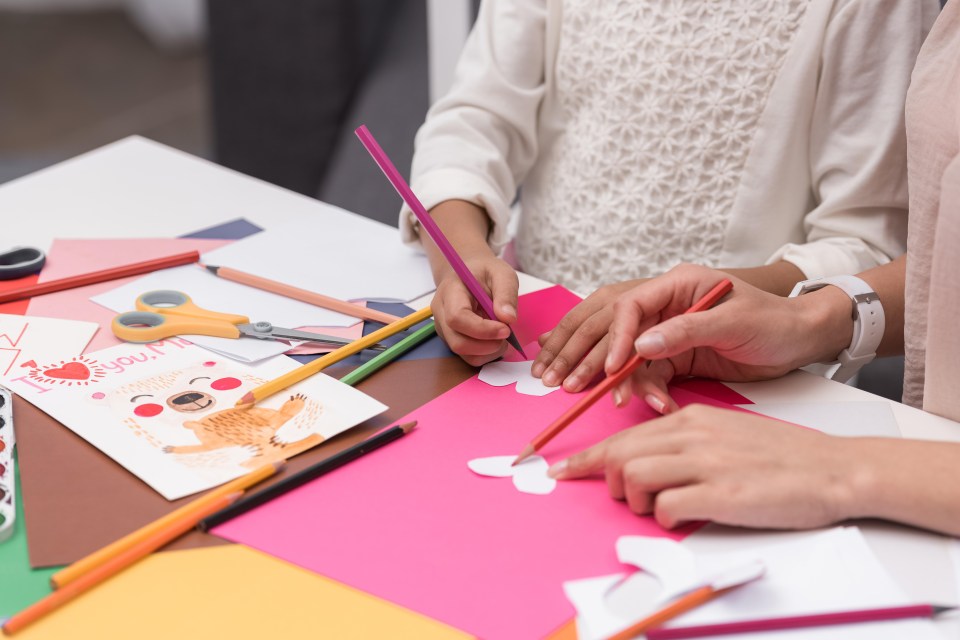 She handmade a card to give her friend