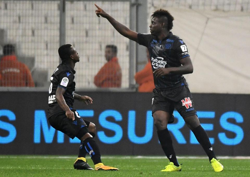  Balotelli opened the scoring against Marseille after just five minutes