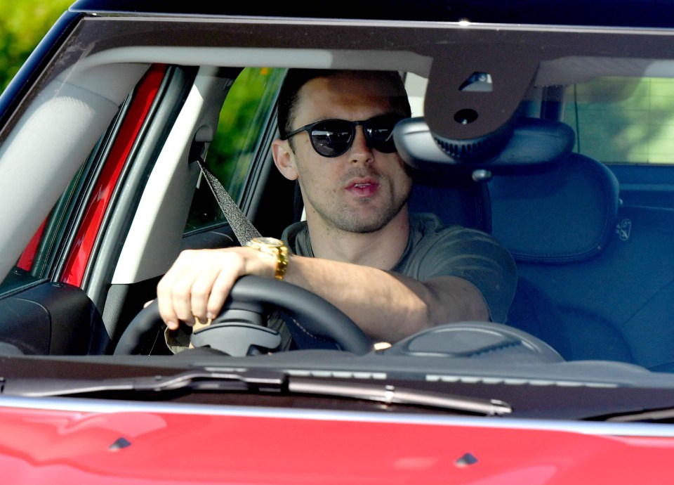 Nemanja Matic wears shades while he drives to training in the sunny bank holiday weather