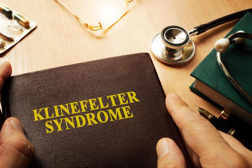 Book entitled Klinefelter syndrome next to stethoscope