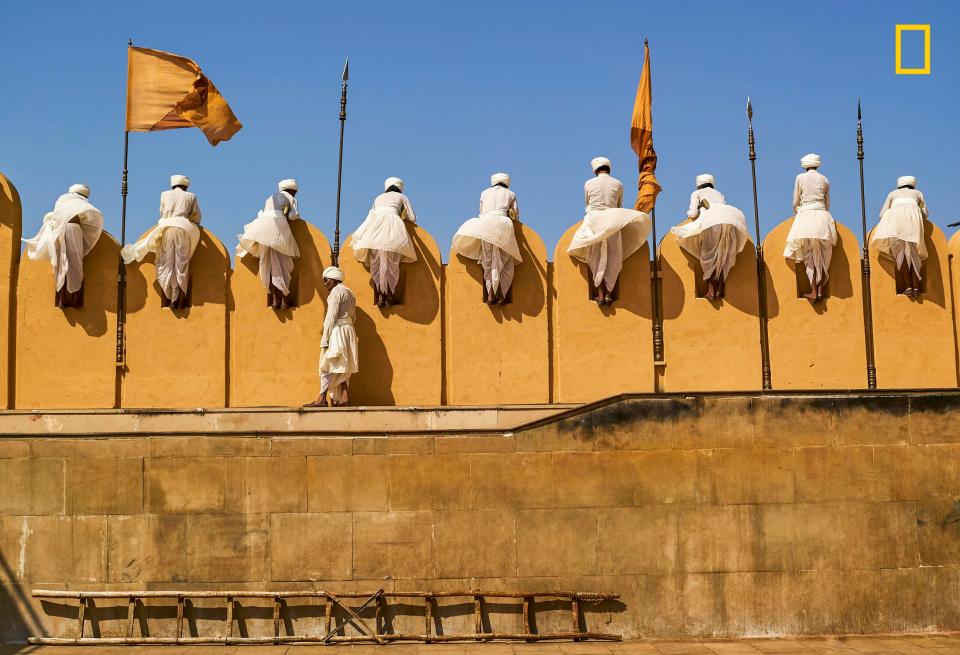  Tihomir Trichkov caught this image in India, and called it Tribute to Marilyn due to the guard's billowing white skirts. He said: 'a sudden breeze of wind took me straight to a different time, a completely different movie set, a hundred or so years later, well famed for a single, white dress.'