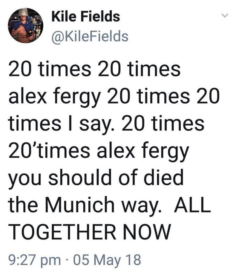  Fields posted the tweet after it emerged Fergie had been rushed to hospital