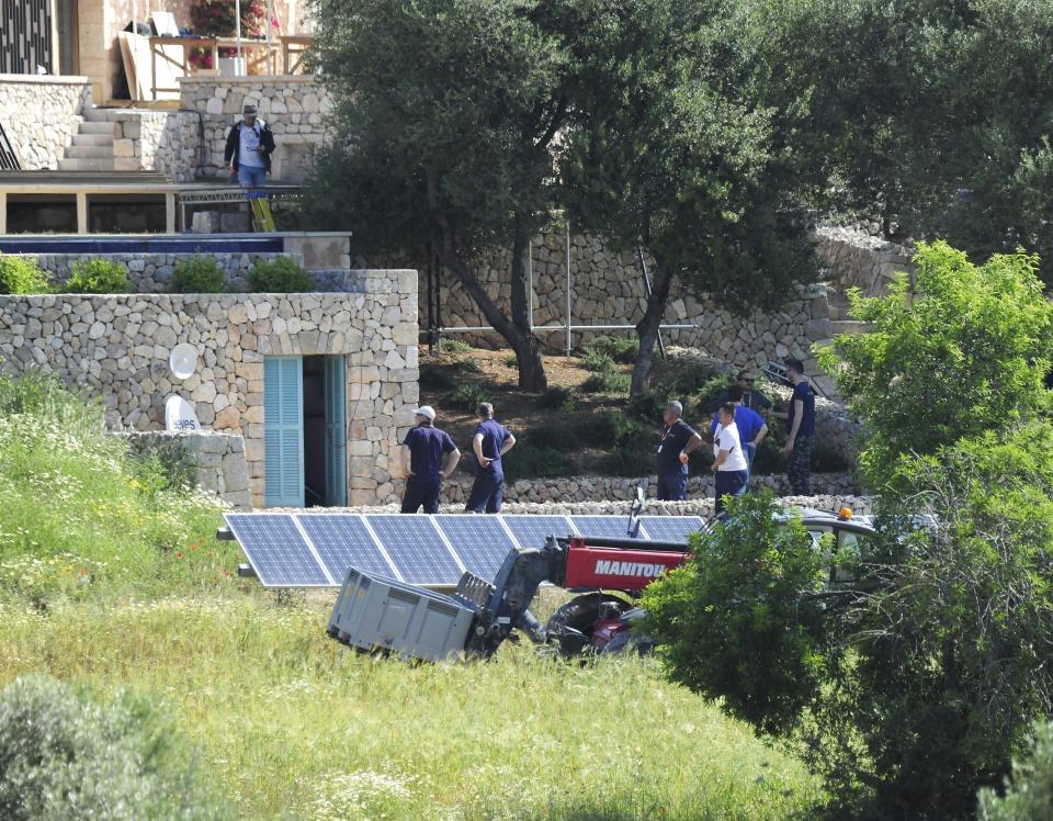  Workers are currently laying out reels of cables to hook up the cameras and the microphones around the villa