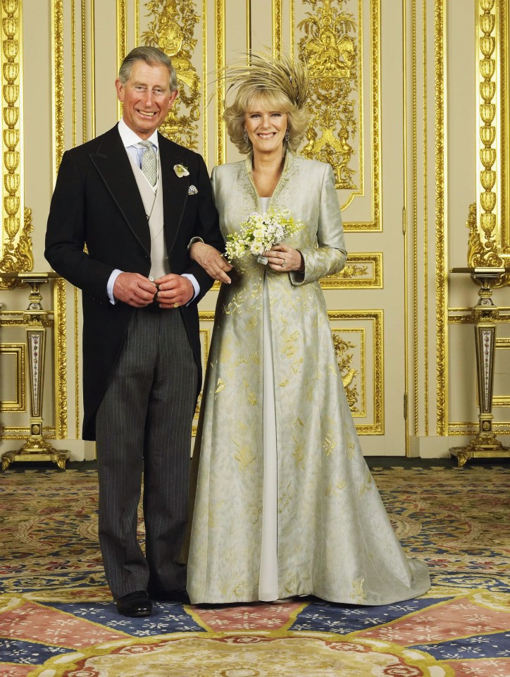 The Prince of Wales and the Duchess of Cornwall in the White Drawing Room at Windsor Castle