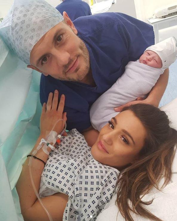  Jack Wilshere with new baby girl Siena and wife Andriani