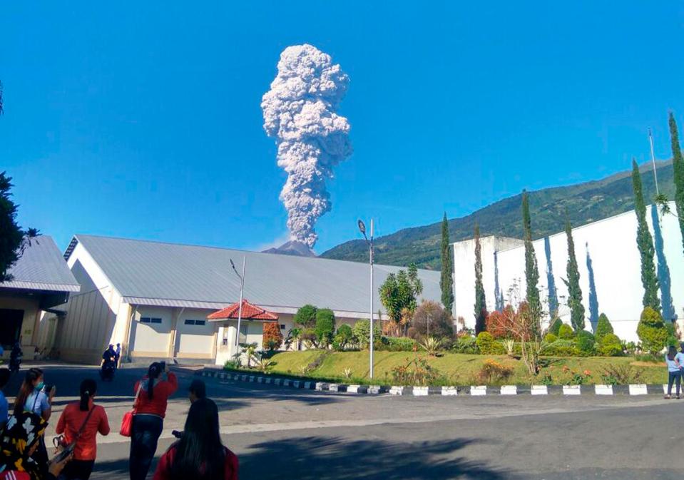  The cloud of dust and ash was blasted 18,000ft into the sky