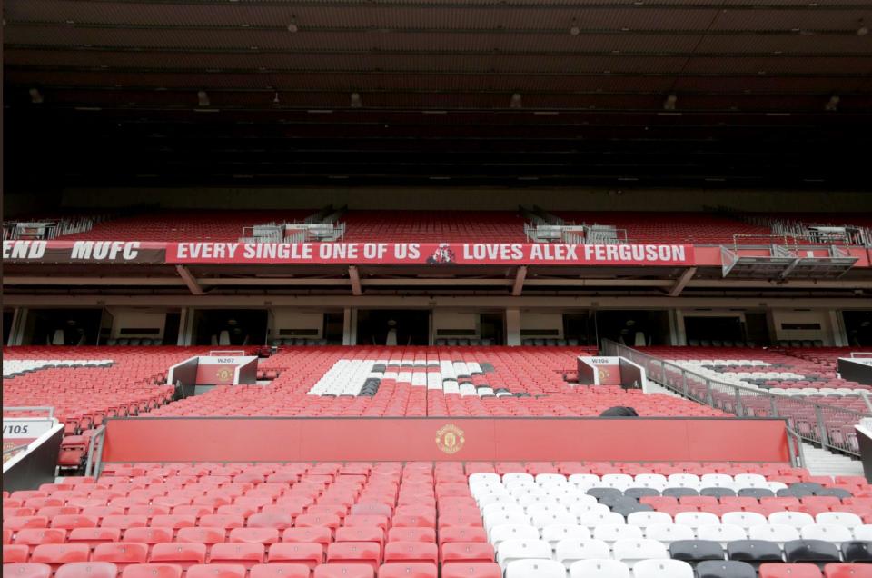  The banner has been unveiled in the Stretford End ahead of United's clash with Watford