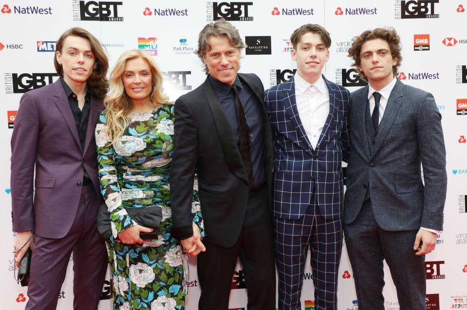 John Bishop said he is 'massively proud' of his gay son as he accepted the Celebrity Ally Award at the LGBT Awards on Friday night 