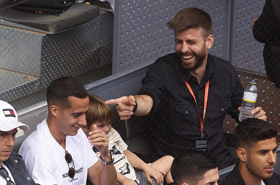 The Barcelona star also shared a laugh with Real Madrid ace Lucas Vasquez