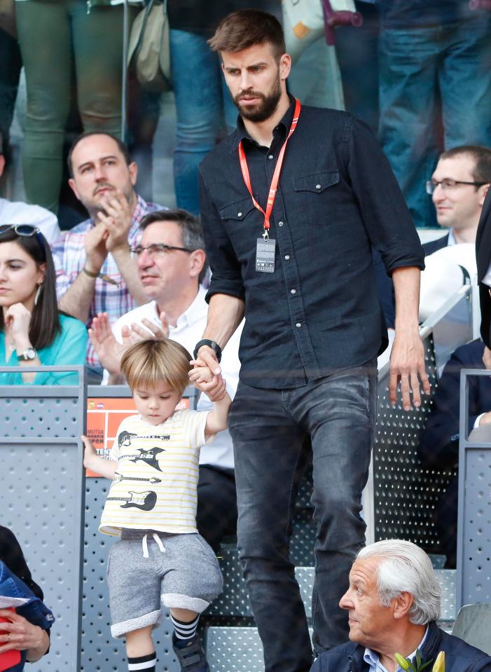 Gerard Pique was taking in Rafa Nadals clash with Dominic Thiem in Madrid