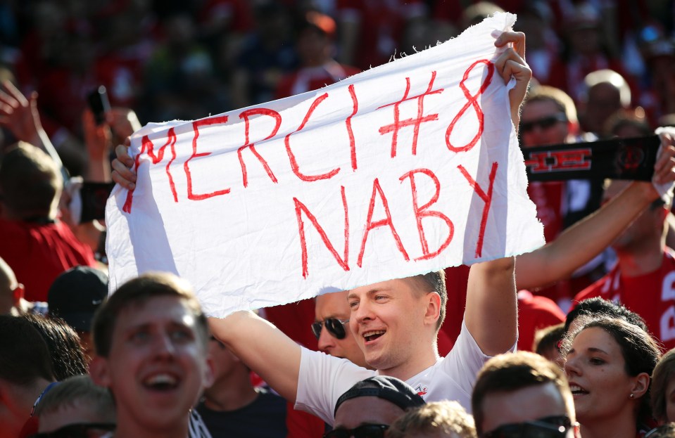 One RB Leipzig fan shows his gratitude to the Guinea international with a homemade sign