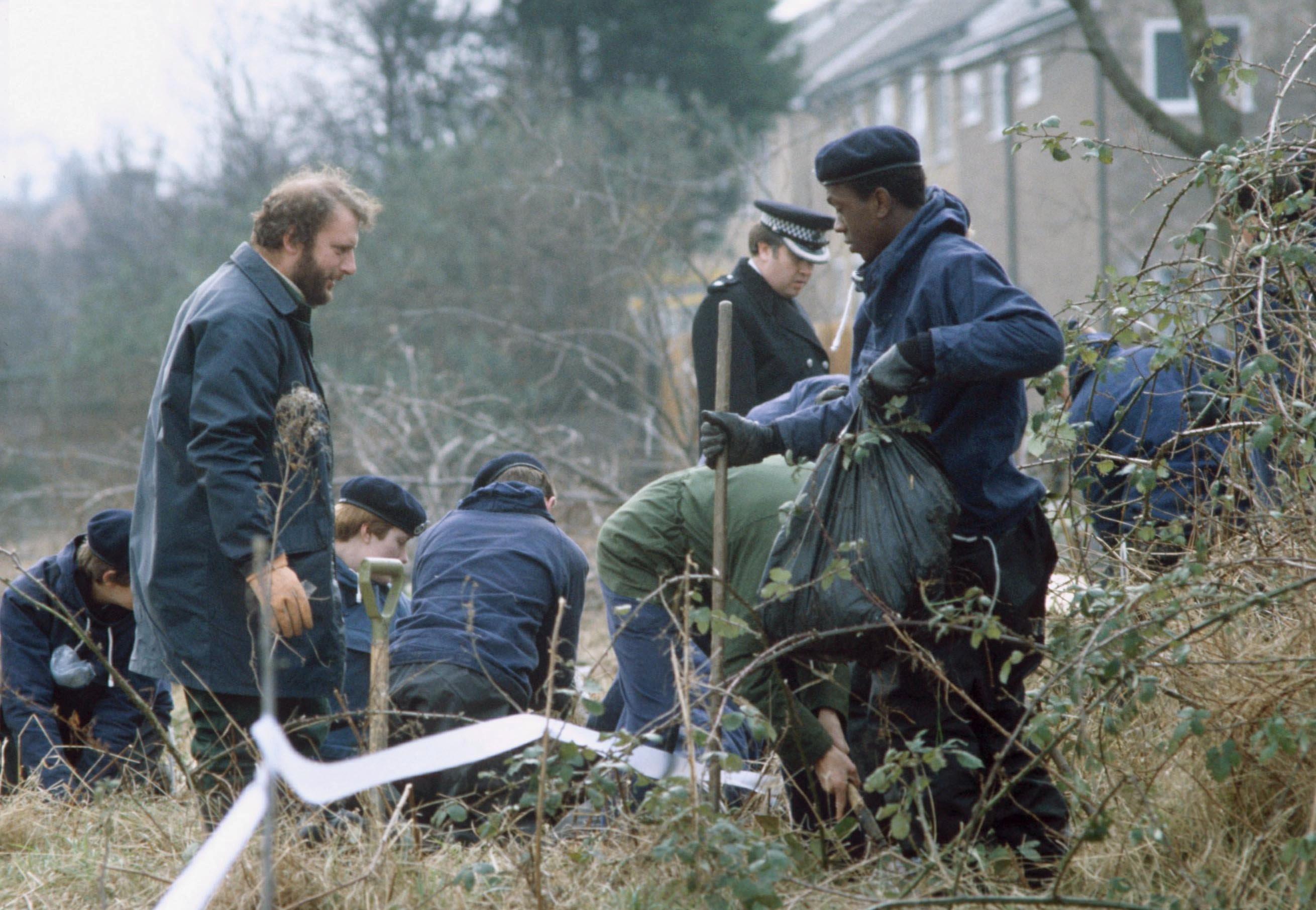 Officers found burnt remains of at least eight men in the garden and the field behind