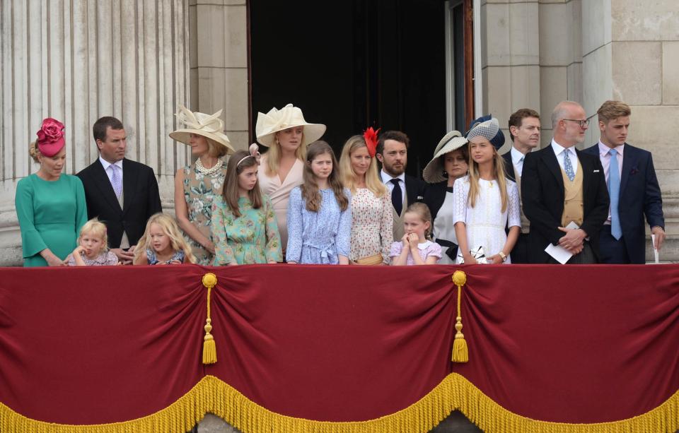 Lady Windsor with members of the royal family at Trooping The Colour 2017