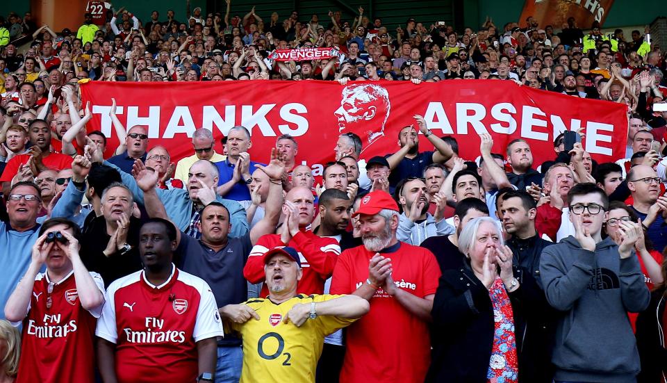  Arsenal fans showed their support for Arsene Wenger against Huddersfield