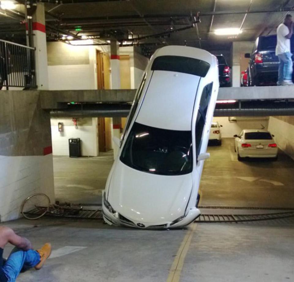  This car park needs a safety barrier or ten