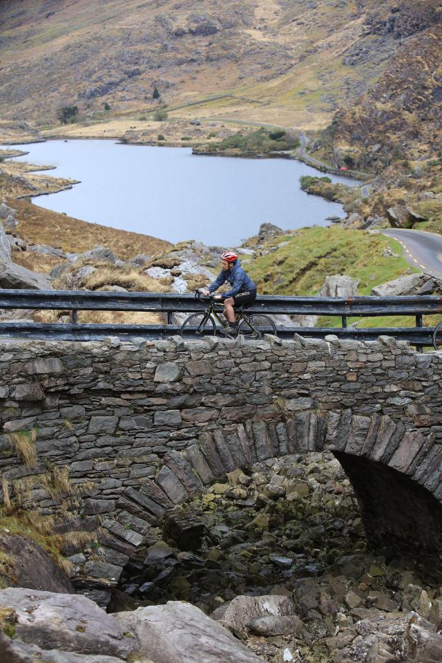  Sun man Andy Jones cycles in the Gap of Dunloe and takes in the breathtaking scenery