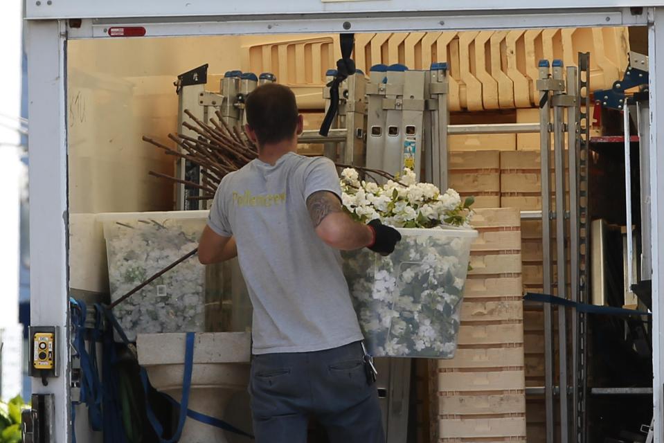  The delivery shows an array of colourful blooms to decorate the wedding