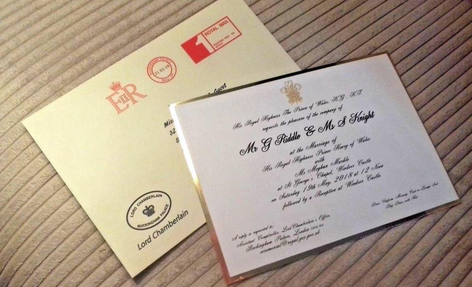  There are concerns fake Royal Wedding invites could pose a headache for Royal Protection cops