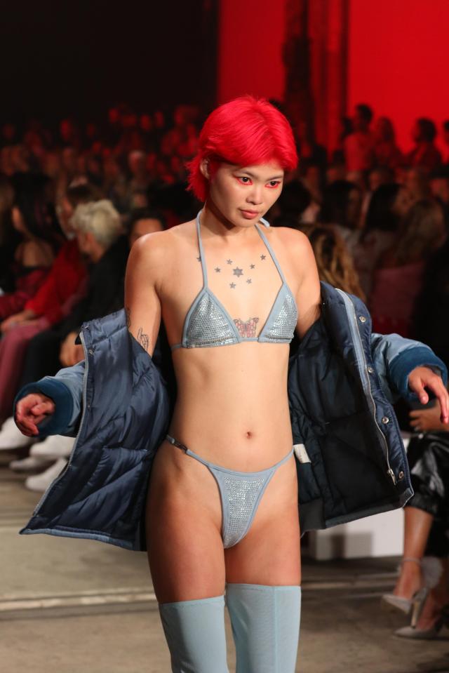  The swimwear trend was first spotted at Australian Fashion Week. Here, a model sports the trend for I.AM.GIA.