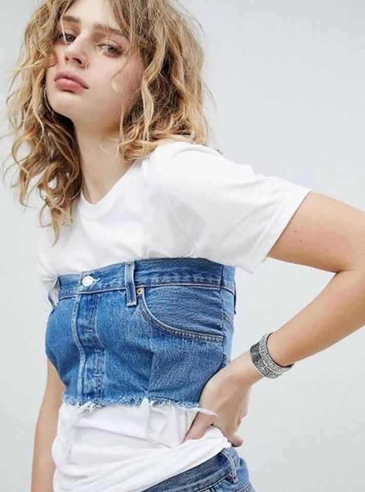  Hats off to the people who bought this denim bralet