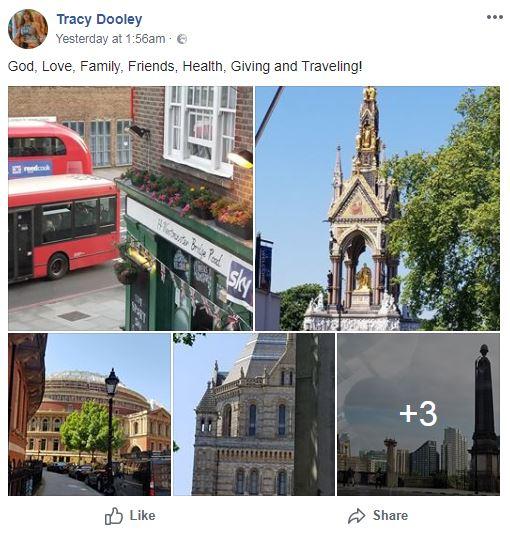 Tracy has been sharing tourist snaps of her time in London