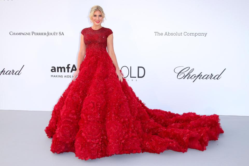  Israeli socialite Hofin Golan looked spectacular in this giant red ruffled dress