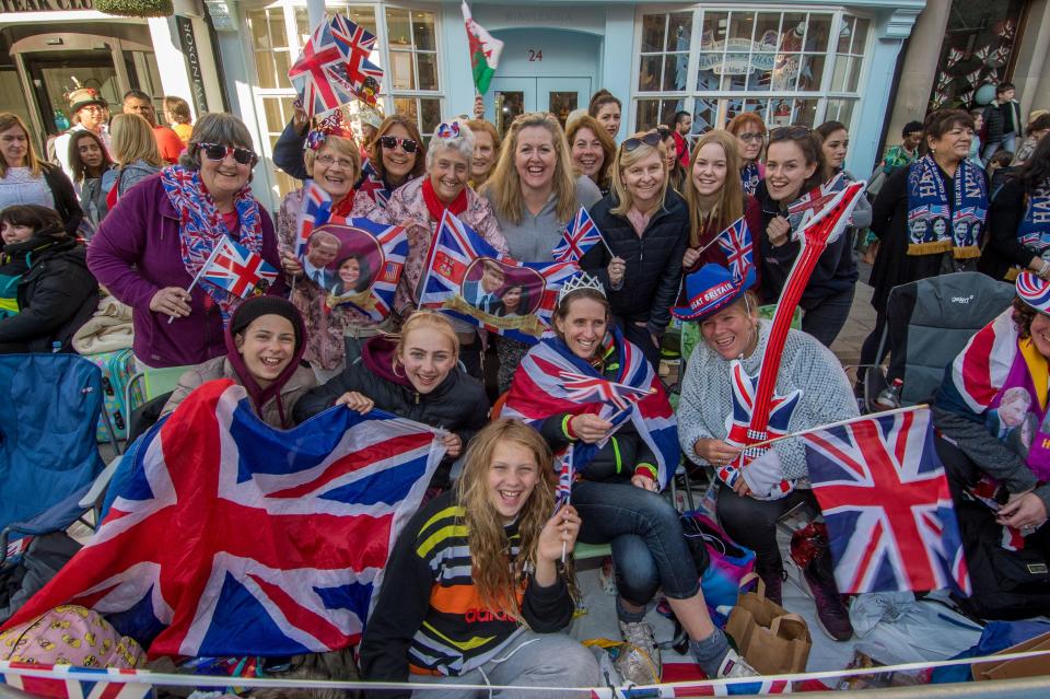 People draped themselves in Union Jacks