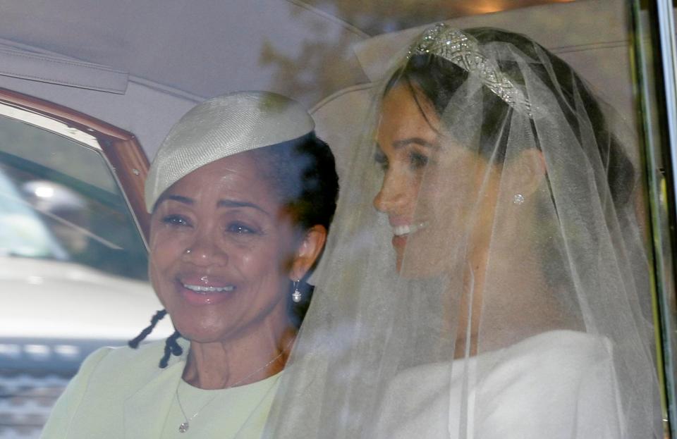  Doria Ragland accompanied Meghan in the carriage as she made her way to St. George's Chapel in Windsor to marry Prince Harry