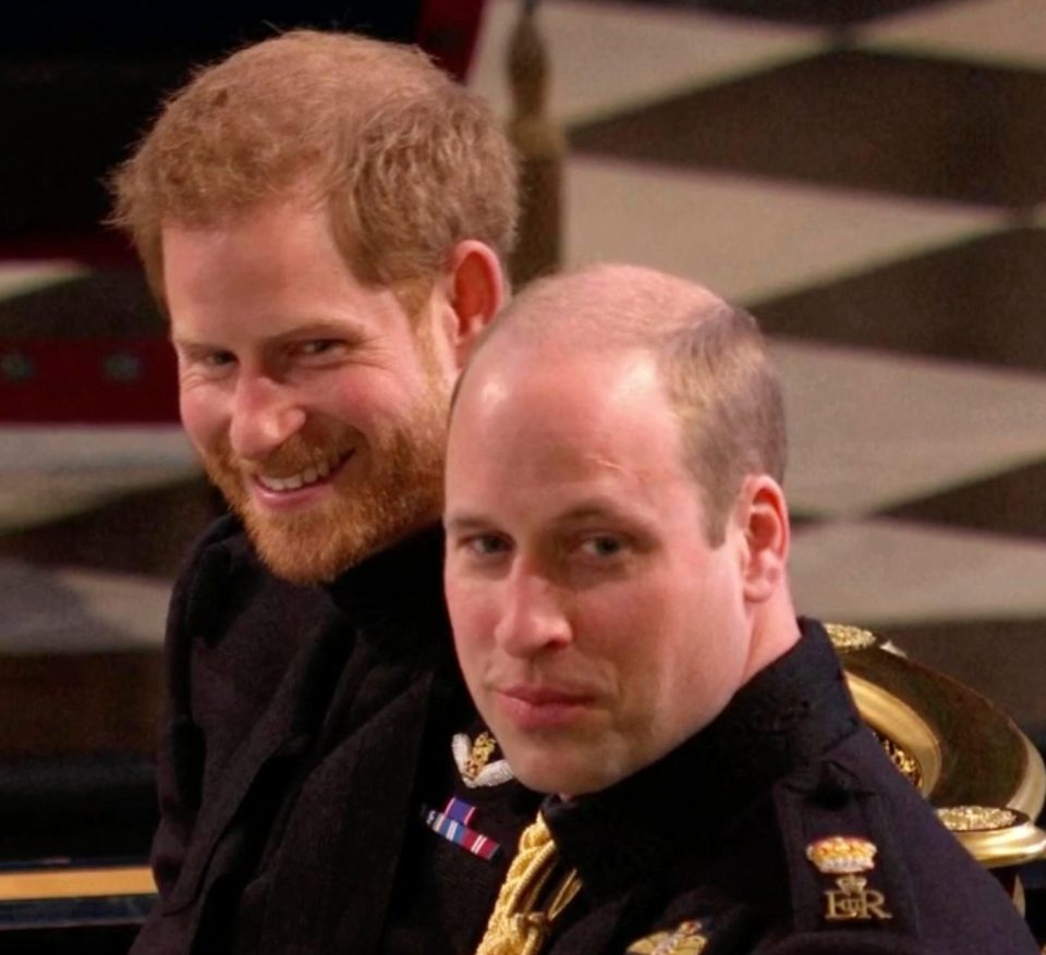  Prince Harry and best man Prince William looked dapper in the frockcoat uniform of the Blues and Royals