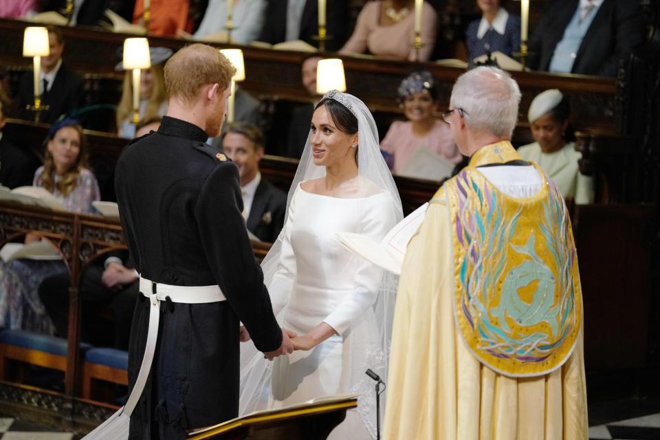  The loved-up couple gaze at each other as they are officially confirmed husband and wife