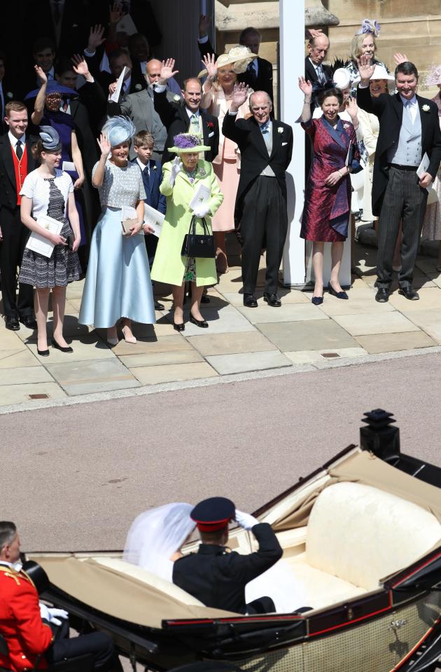  The newlyweds are waved off by The Queen and Prince Philip