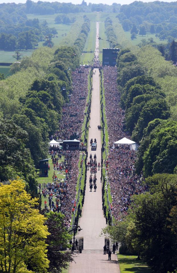  Police estimate around 100,000 people lined the streets of Windsor to celebrate with the happy couple