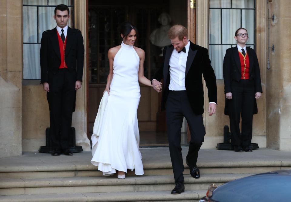  Prince Harry escorts his new bride as they made their way to Frogmore House