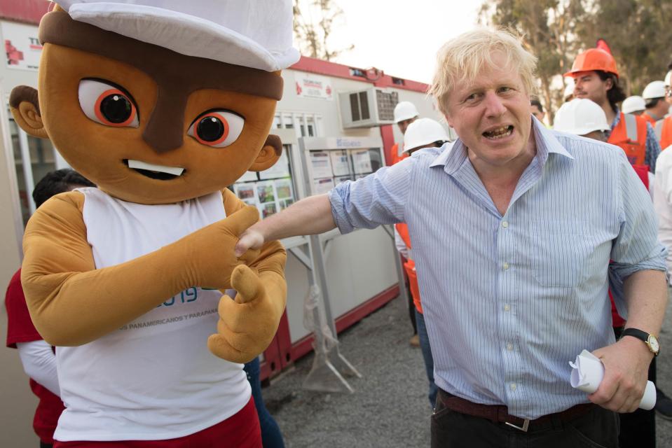  He met the mascot of the 2019 PanAmerican Games at the athletes village in Lima, Peru