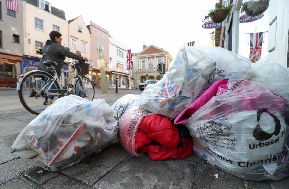  Rubbish collected after thousands of royal revellers piled into Windsor yesterday